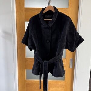 Elie Tahari Black Teddy Jacket with Belt
